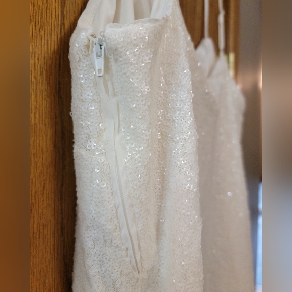 H&M White Sequin Slip Dress - Picture 5 of 6
